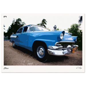 Artisan Abstract Cuban Chrome: Classic Blue Beauty