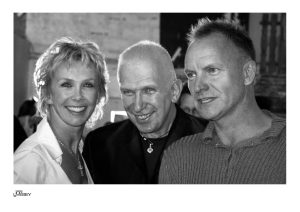 Sting, Jean Paul Gaultier, Trudie Styler backstage at Paris Fashion Show #01