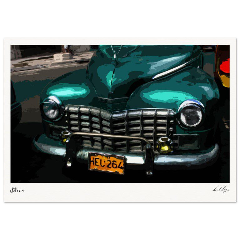 Artisan Abstract Poster - 1946 Dodge D24C Sedan in Cuba