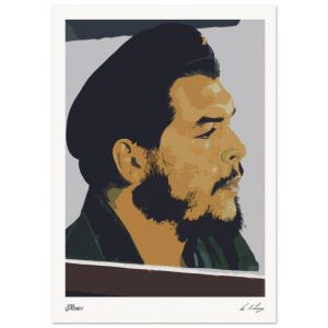 Stylised Portrait of Che Guevara - close up of Street art in Havana Cuba