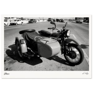 Ural Motorcycles Art Poster  Iconic Bike & Sidecar in Cuba