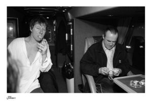 Rick Parfitt and Rhino on tour bus , Status Quo #015